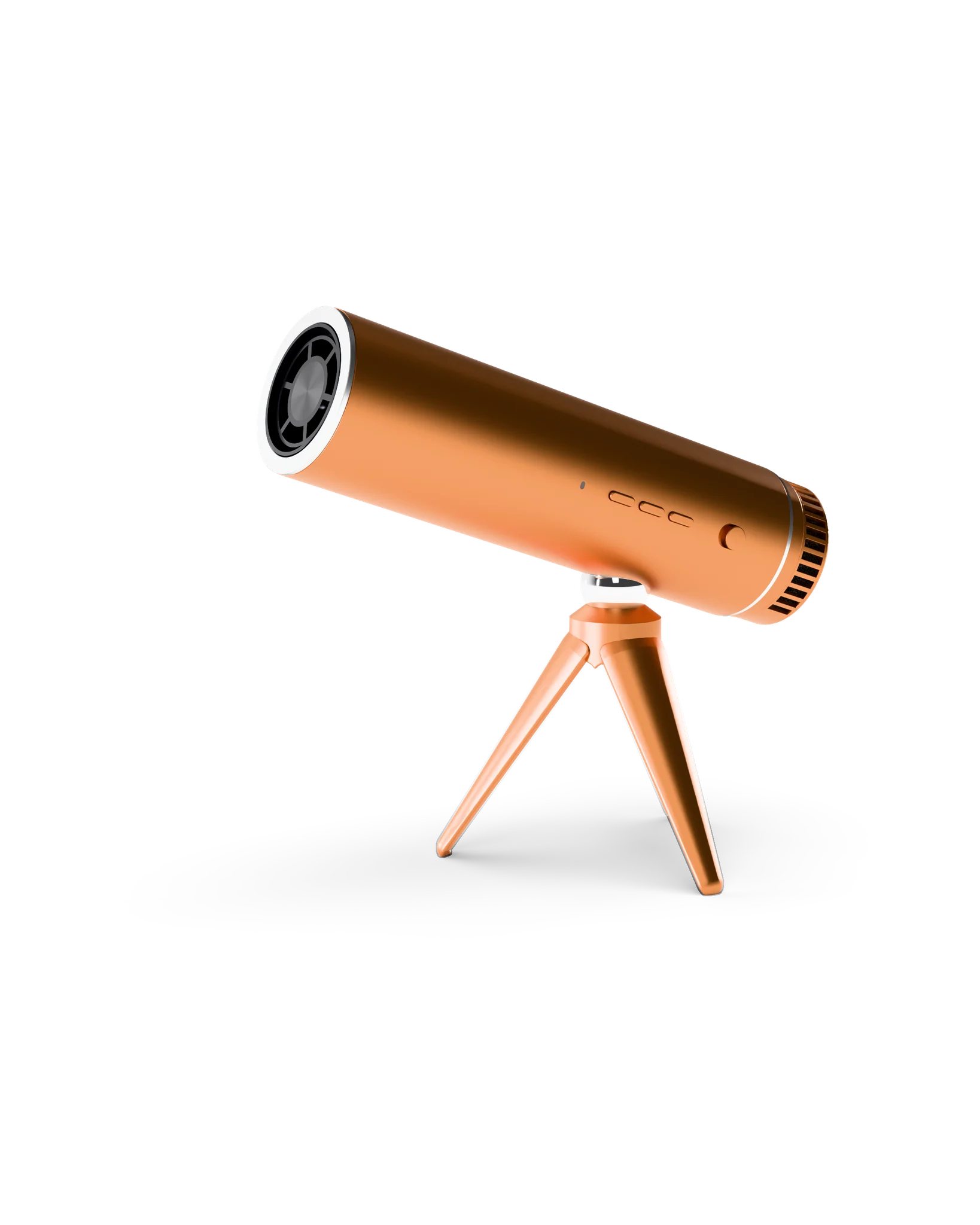 The gold HandsFreeDryer on its tripod.